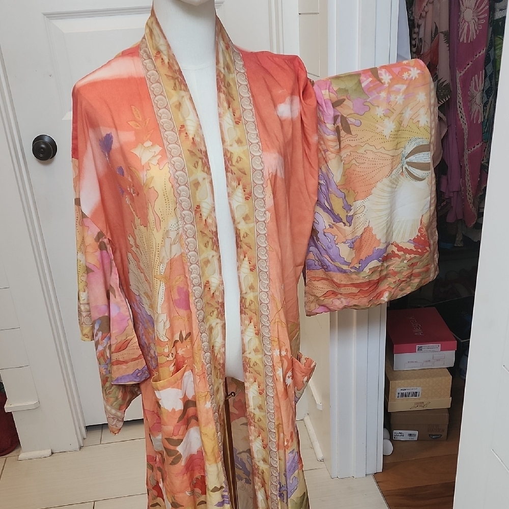 Vibrant Floral Kimono Robe